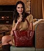 Patricia Nash Adeline Embossed Leather Tote Bag, Color:Whiskey - Image 6