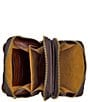 Color:Vintage Tan Signature Embossed - Image 3 - Albertine Leather Embossed Phone Crossbody Bag