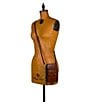 Color:Vintage Tan Signature Embossed - Image 6 - Albertine Leather Embossed Phone Crossbody Bag