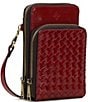 Patricia Nash Albertine Woven Leather Phone Crossbody Bag, Color:Maroon - Image 4