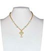 Color:Matte Gold - Image 3 - Amazonite Square and Pearl Short Pendant Necklace