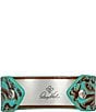 Color:Brown/Open Green - Image 2 - Ambra Leather Cuff Bracelet