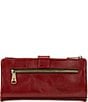 Color:Ruby Red - Image 2 - Annesley Leather Wristlet