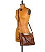 Patricia Nash Arden Floral Embossed Tan Leather Tote Bag, Color:Tan - Image 5