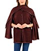 Patricia Nash Batwing Whipstitch Button Front Layered Cape - Image 1