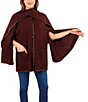 Patricia Nash Batwing Whipstitch Button Front Layered Cape - Image 3