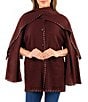 Patricia Nash Batwing Whipstitch Button Front Layered Cape - Image 1
