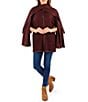 Patricia Nash Batwing Whipstitch Button Front Layered Cape - Image 4