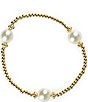 Color:Matte Gold - Image 4 - Beaded Pearl Stretch Bracelet Set