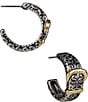 Color:Silver/Egyptian Gold - Image 1 - Belt Buckle Hoop Earrings