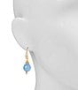 Color:Blue/Gold - Image 2 - Blue Bead Drop Earrings