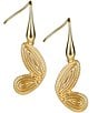 Color:Gold - Image 1 - Butterfly Wing Drop Earrings