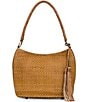 Color:Woven Sand - Image 1 - Castelli Woven Leather Shoulder Bag