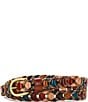 Patricia Nash Chain Link Woven Belt, Color:Turquoise Multi - Image 1