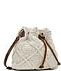 Color:Latte - Image 5 - Civetta Crochet Drawstring Crossbody Bag