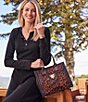 Patricia Nash Curry Haircalf Leather Tote Bag, Color:Leopard/Chocolate - Image 6