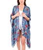 Patricia Nash Denim Blue Strawberry Print Ruana - Image 1