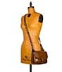 Color:Cognac Distressed - Image 5 - Distressed Leather Linny Bronze Saddle Crossbody Bag