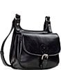 Color:Black Distressed - Image 4 - Distressed Leather Linny Silver Tone Saddle Crossbody Bag
