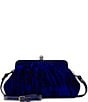 Color:Blue - Image 1 - Ealing Velvet Frame Crossbody Bag