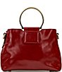 Color:Ruby Red - Image 2 - Empoli Leather Satchel Crossbody Bag