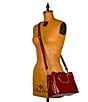 Color:Ruby Red - Image 5 - Empoli Leather Satchel Crossbody Bag