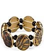 Patricia Nash Faceted Oval Leopard Stretch Bracelet - Image 1