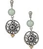 Color:Silver/Gold - Image 1 - Filigree Genuine Ball Double Drop Earrings