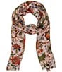 Patricia Nash Floral Print Fringe Sheer Scarf - Image 1
