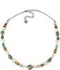 Color:Silver/Multi - Image 1 - Genuine Turquoise Multi Collar Necklace
