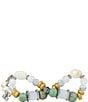 Color:Silver Ox - Image 2 - Genuine Turquoise and Silver Ox Multi Stretch Bracelet