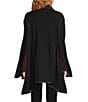 Patricia Nash Hand Laced Button Cape, Color:Black - Image 2