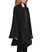 Patricia Nash Hand Laced Button Cape, Color:Black - Image 3