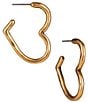 Color:Gold - Image 1 - Heart Open Hoop Earrings