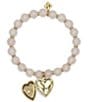 Patricia Nash Heart Stretch Bracelet, Color:Worn Gold - Image 2