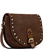 Color:Whiskey - Image 4 - Isola Whiskey Suede Leather Flap Crossbody Bag
