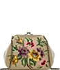 Color:Flowers - Image 1 - Isorella Floral Needlepoint Woven Frame Crossbody Bag