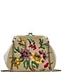 Color:Flowers - Image 2 - Isorella Floral Needlepoint Woven Frame Crossbody Bag