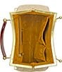 Color:Antique Gold - Image 3 - Metallic Kelmscott Fabric Frame Satchel Bag