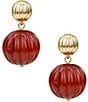 Patricia Nash Large Bead Drop Earrings, Color:Red/Gold - Image 1