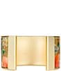 Color:Multi/Gold - Image 2 - Leather Floral Apricot Cuff Bracelet