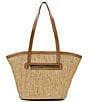 Color:Natural - Image 2 - Marconia Straw Tote Bag with Scarf
