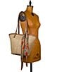Color:Natural - Image 4 - Marconia Straw Tote Bag with Scarf