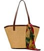 Patricia Nash Marconia Raffia Contrast Trim Scarf Tote Bag, Color:Natural - Image 1