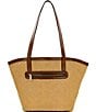 Patricia Nash Marconia Raffia Contrast Trim Scarf Tote Bag, Color:Natural - Image 2
