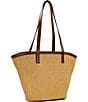 Patricia Nash Marconia Raffia Contrast Trim Scarf Tote Bag, Color:Natural - Image 4