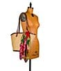 Patricia Nash Marconia Raffia Contrast Trim Scarf Tote Bag, Color:Natural - Image 5