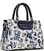 Color:Renaissance Revival Blue/White - Image 4 - Marielle Top Handle Satchel Bag