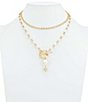 Patricia Nash Multi Row Pearl Flower Long Pendant Necklace - Image 1