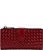 Patricia Nash Nazari Woven Leather Bifold Wallet, Color:Maroon - Image 1